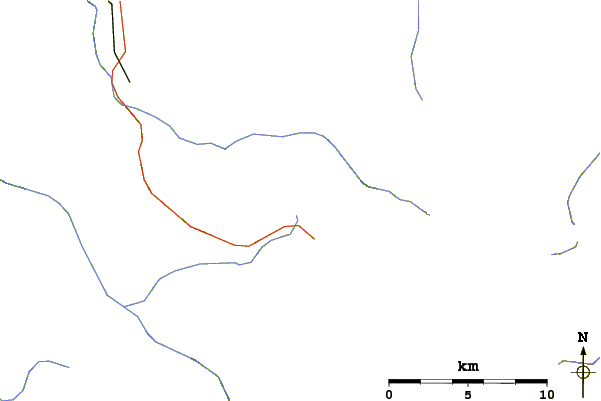 Roads and rivers around Tolmie Peak