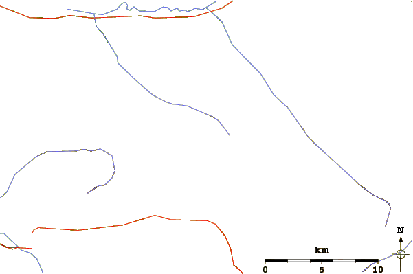 Roads and rivers around Tomyhoi Peak