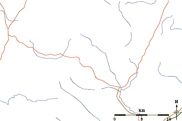 Roads and rivers around Tonelagee