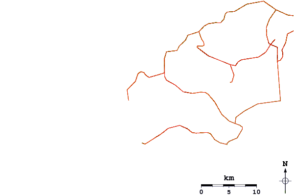 Roads and rivers around Topo da Coroa