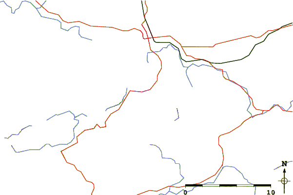 Roads and rivers around Torc Mountain