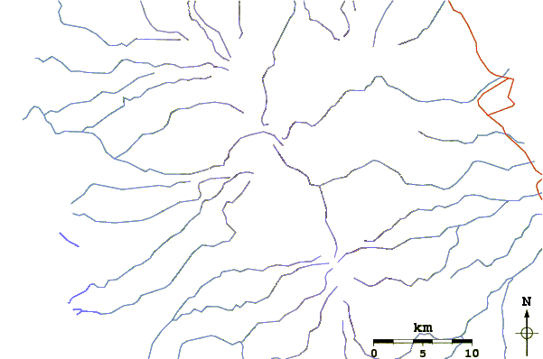 Roads and rivers around Tore (volcano)