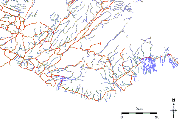 Roads and rivers around Torfajokull