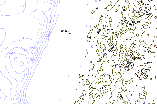 Mountain peaks around Torghatten