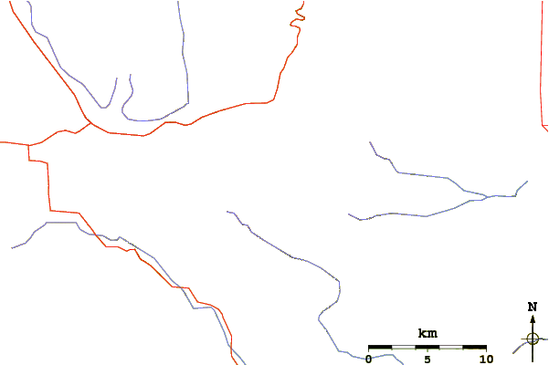 Roads and rivers around Toro Peak