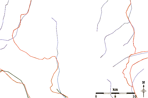 Roads and rivers around Torrone di Nav