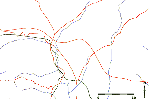 Roads and rivers around Tossal Gros