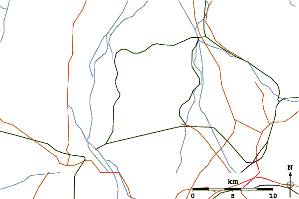 Roads and rivers around Totenkopf (mountain)