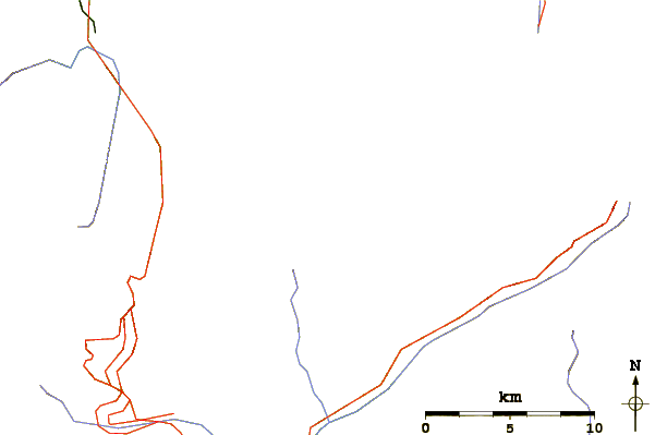 Roads and rivers around Tour de Boussine