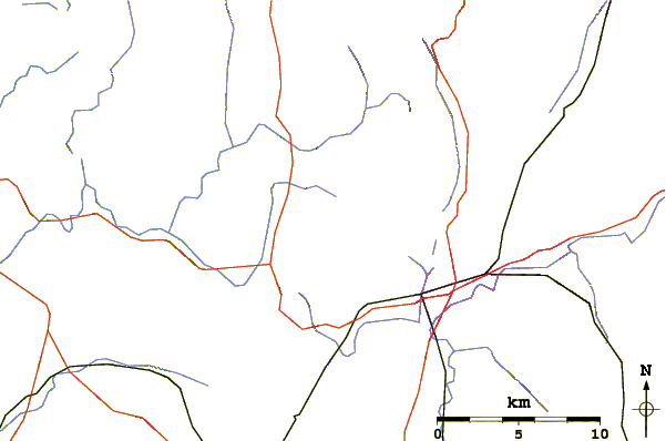 Roads and rivers around Tower Mountain (Massachusetts)