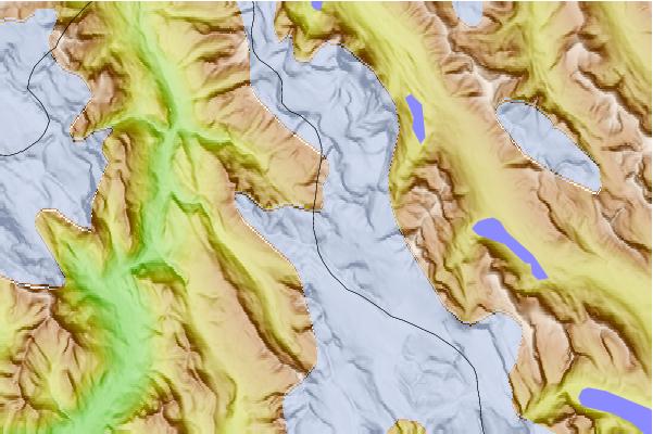 Surf breaks located close to Trapper Peak (Canada)