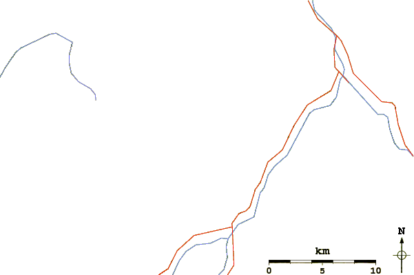 Roads and rivers around Trapper Peak