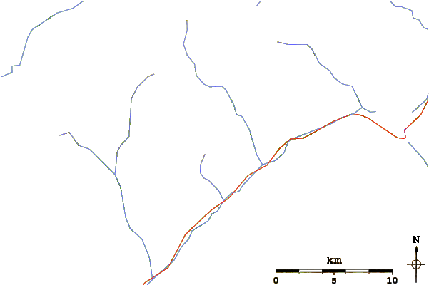 Roads and rivers around Trappers Peak