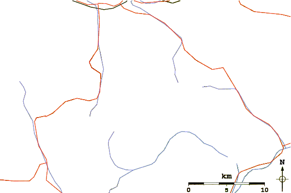 Roads and rivers around Tre Cime di Lavaredo