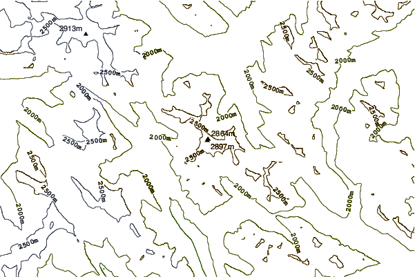 Mountain peaks around Treadmill Ridge