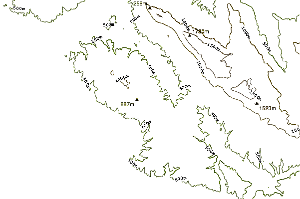 Mountain peaks around Trem - Suva planina