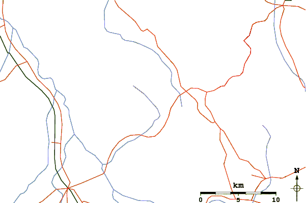 Roads and rivers around Trem - Suva planina