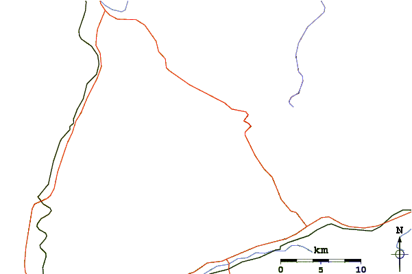 Roads and rivers around Tres Estados