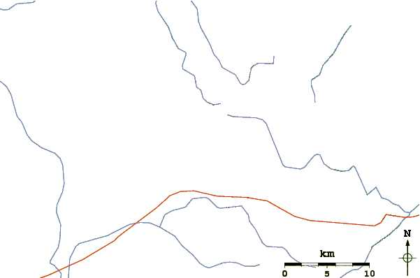 Roads and rivers around Tres Virgenes