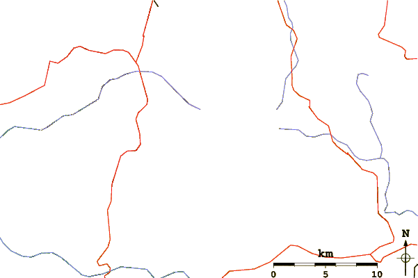 Roads and rivers around Treskavica