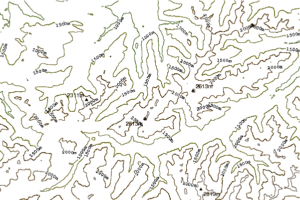 Mountain peaks around Trettachspitze