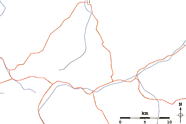 Roads and rivers around Trettachspitze