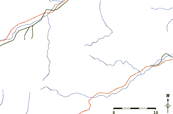 Roads and rivers around Tretzevents (Canigó)