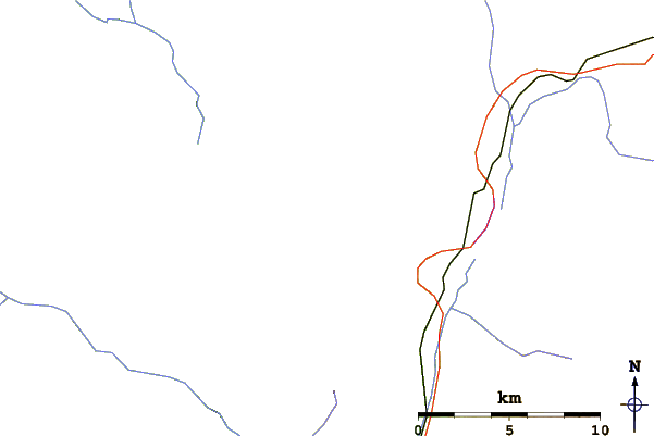 Roads and rivers around Tricouni Peak