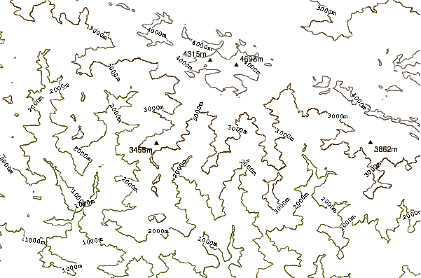 Mountain peaks around Trikora Peak