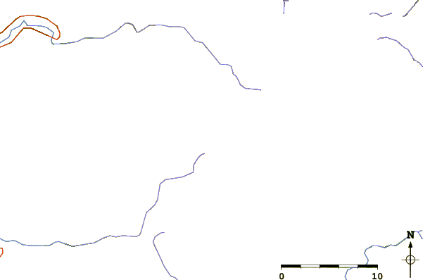 Roads and rivers around Triple Divide Peak (Madera County, California)