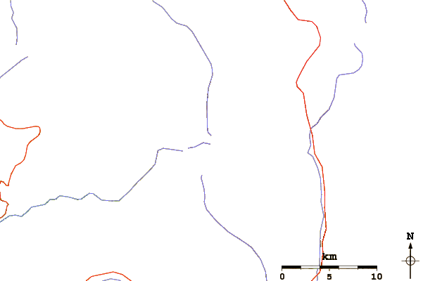 Roads and rivers around Triple Divide Peak (Tulare)