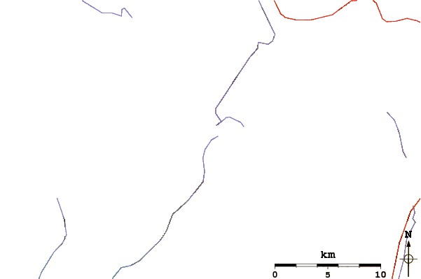 Roads and rivers around Trischman Knob