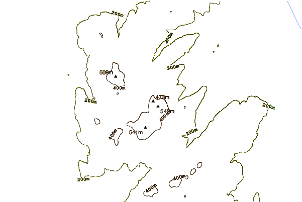 Mountain peaks around Trostan