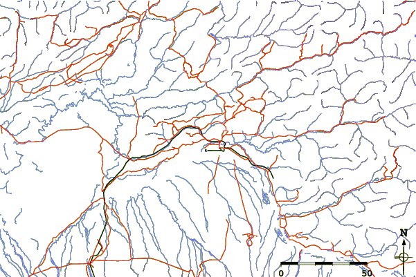 Roads and rivers around Troth Yeddha' (College Hill)