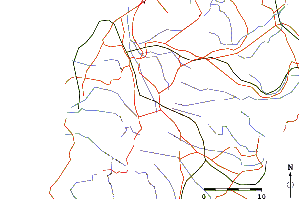 Roads and rivers around Trou aux Cerfs