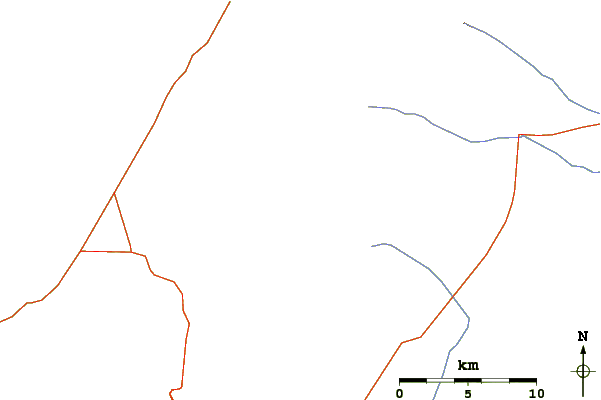 Roads and rivers around Troy Peak