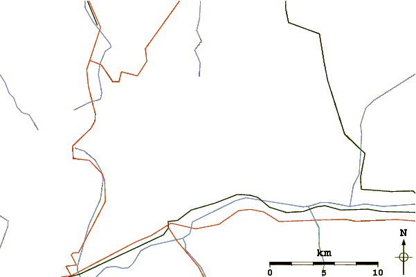 Roads and rivers around Trubelstock