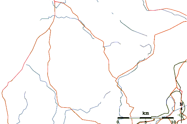 Roads and rivers around Trum y Ddysgl