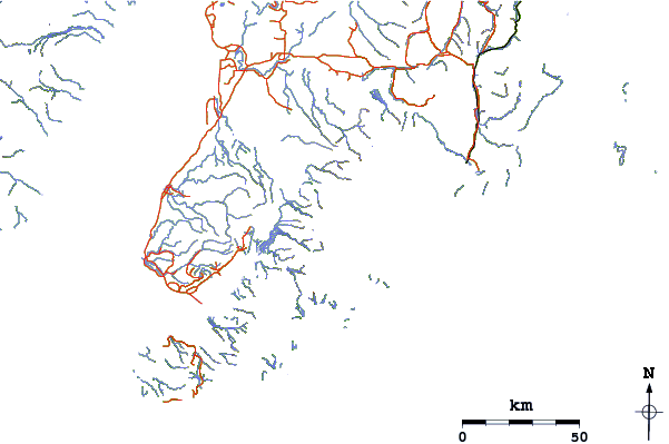 Roads and rivers around Truuli Peak