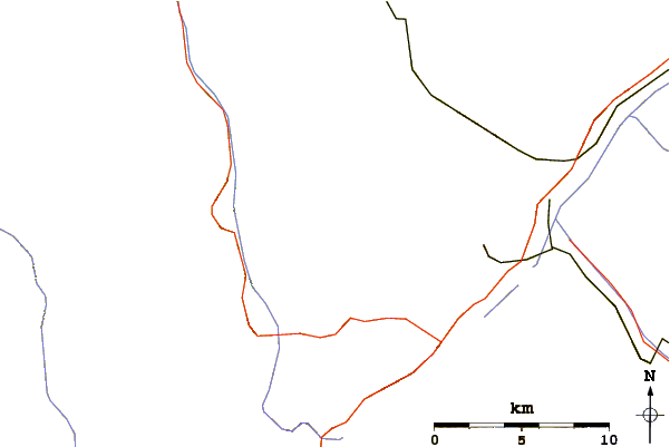 Roads and rivers around Tschima da Flix