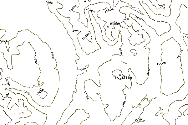 Mountain peaks around Tseax Cone