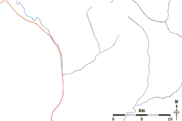 Roads and rivers around Tseax Cone