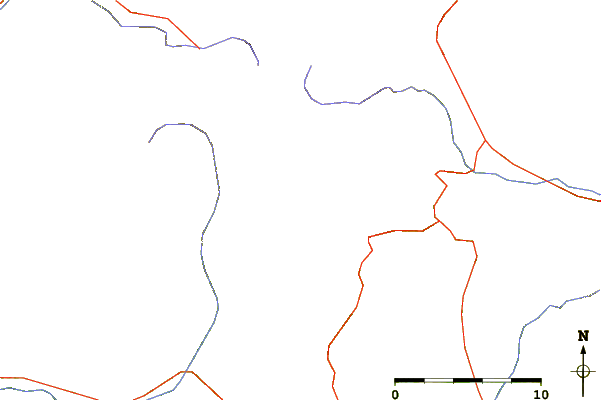 Roads and rivers around Tsiteli Khati