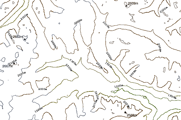 Mountain peaks around Tuber Hill