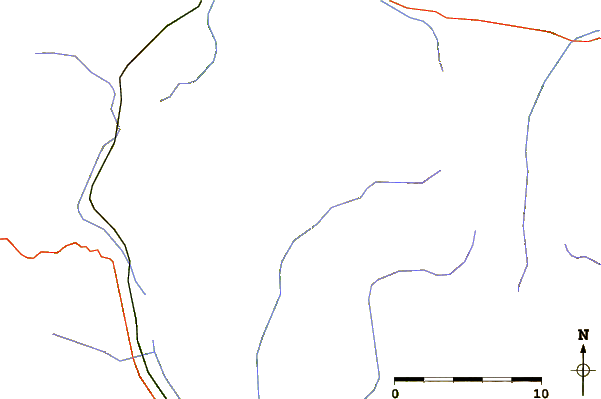 Roads and rivers around Tuc del Caubo