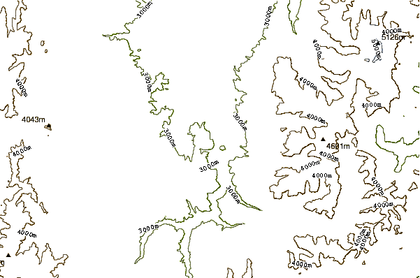 Mountain peaks around Tulabug