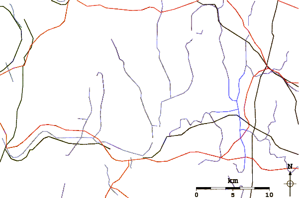 Roads and rivers around Tully Mountain