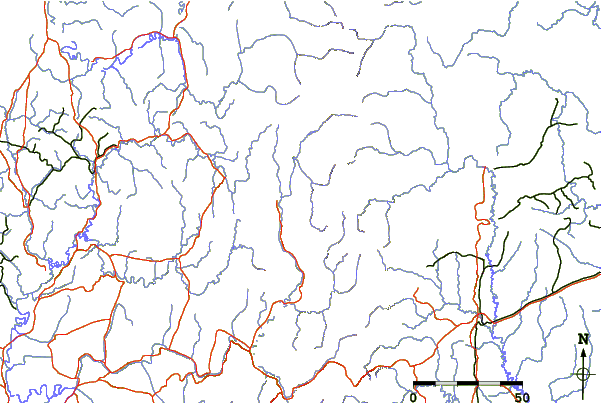 Roads and rivers around Tulymsky Kamen