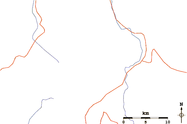 Roads and rivers around Tumble Buttes