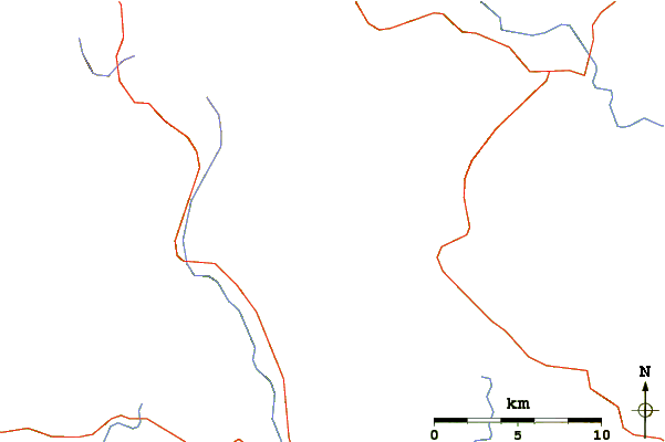 Roads and rivers around Tumbledown Mountain